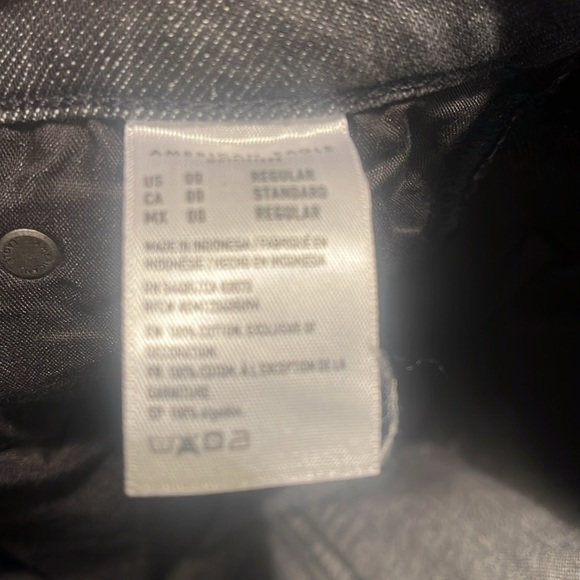 American Eagle regular standard black cotton baggy mid 2 high rise denim jean 00 - Picture 5 of 5